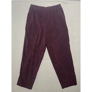 Allison Daley Women's Size 16 Plum Elastic Waist Pull-On Pants Polyester Spandex